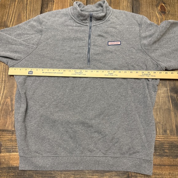 Vineyard Vines Half Zip Sweater, Men's XL, Gray, Cotton Blend, Preppy, Mock Neck - Picture 5 of 7
